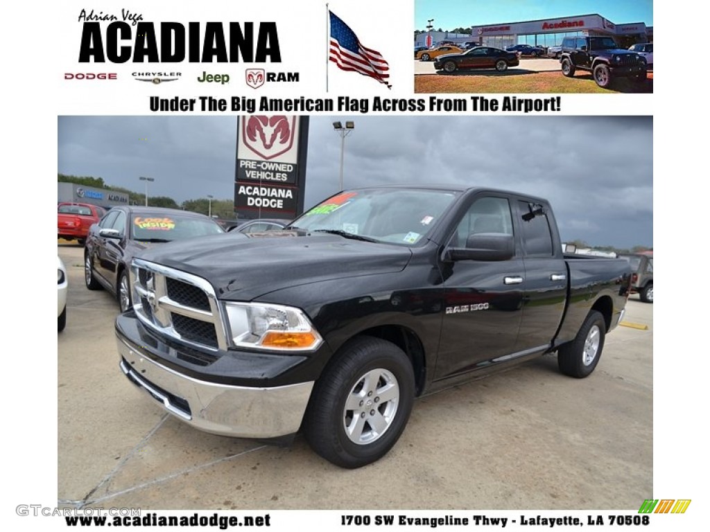 2011 Ram 1500 SLT Quad Cab - Brilliant Black Crystal Pearl / Dark Slate Gray/Medium Graystone photo #1