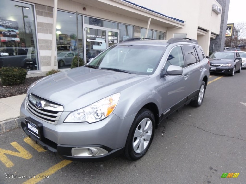 2011 Outback 2.5i Premium Wagon - Steel Silver Metallic / Off Black photo #2