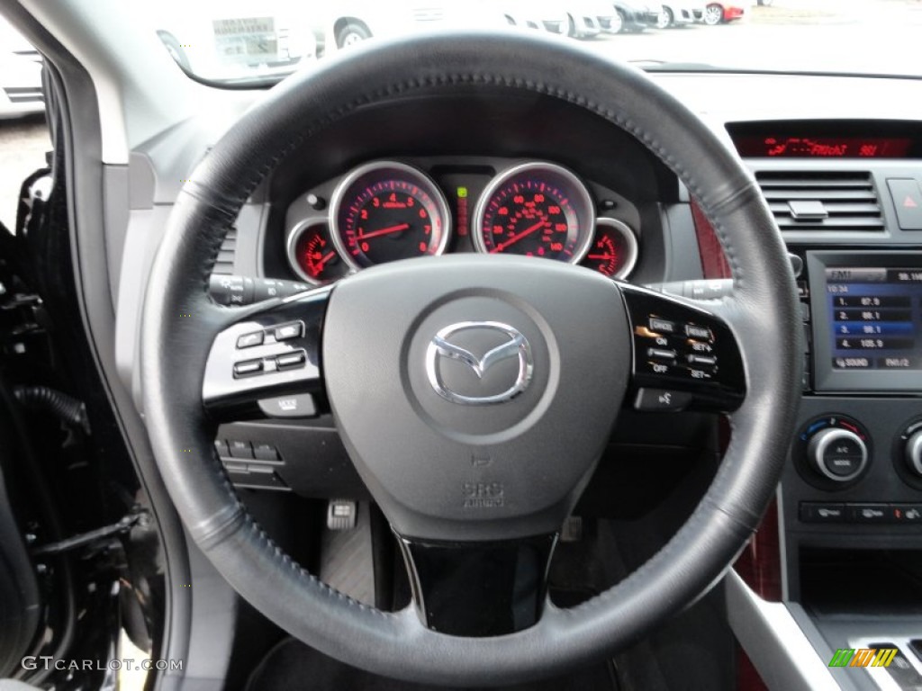 2009 Mazda CX-9 Grand Touring AWD Black Steering Wheel Photo #60551904