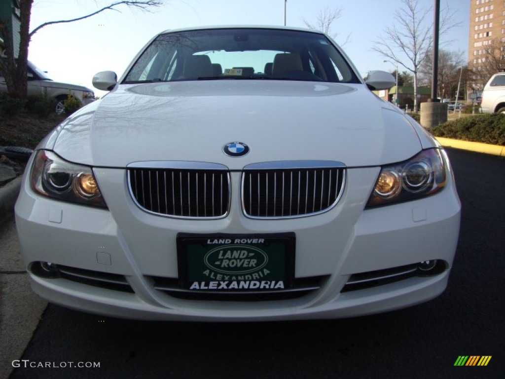 2008 3 Series 335xi Sedan - Alpine White / Beige photo #16