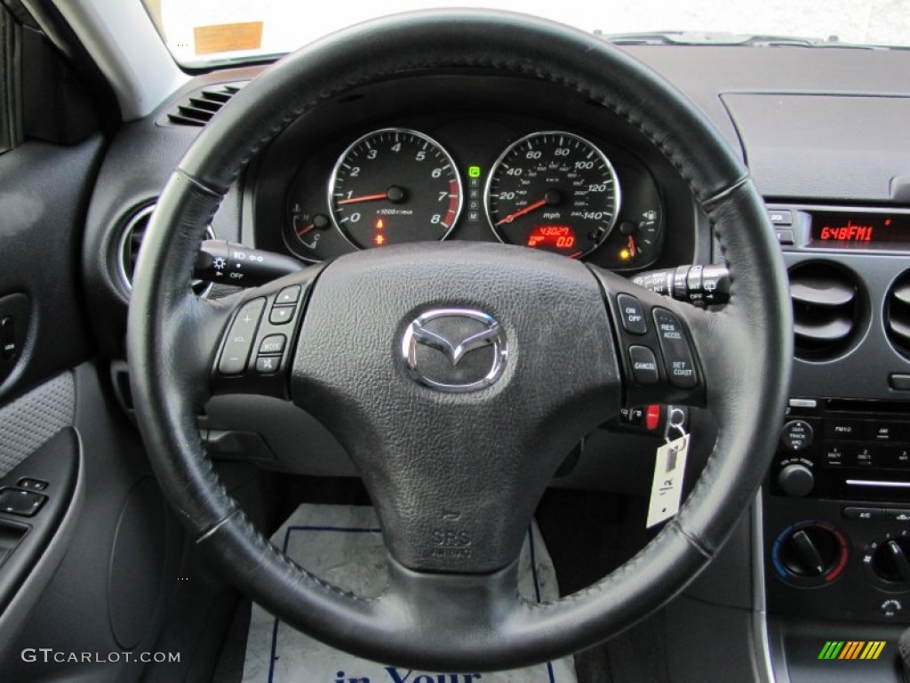 2007 Mazda MAZDA6 s Touring Wagon Gray Steering Wheel Photo #60557400