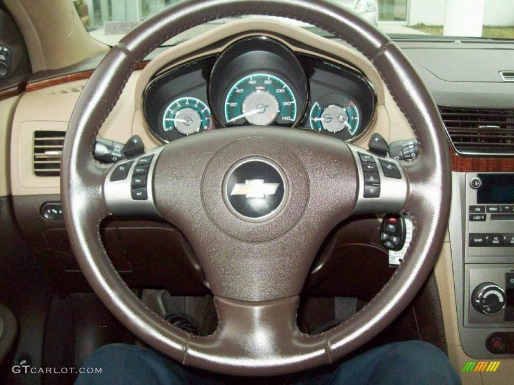2008 Chevrolet Malibu LTZ Sedan Cocoa/Cashmere Beige Steering Wheel Photo #60559515