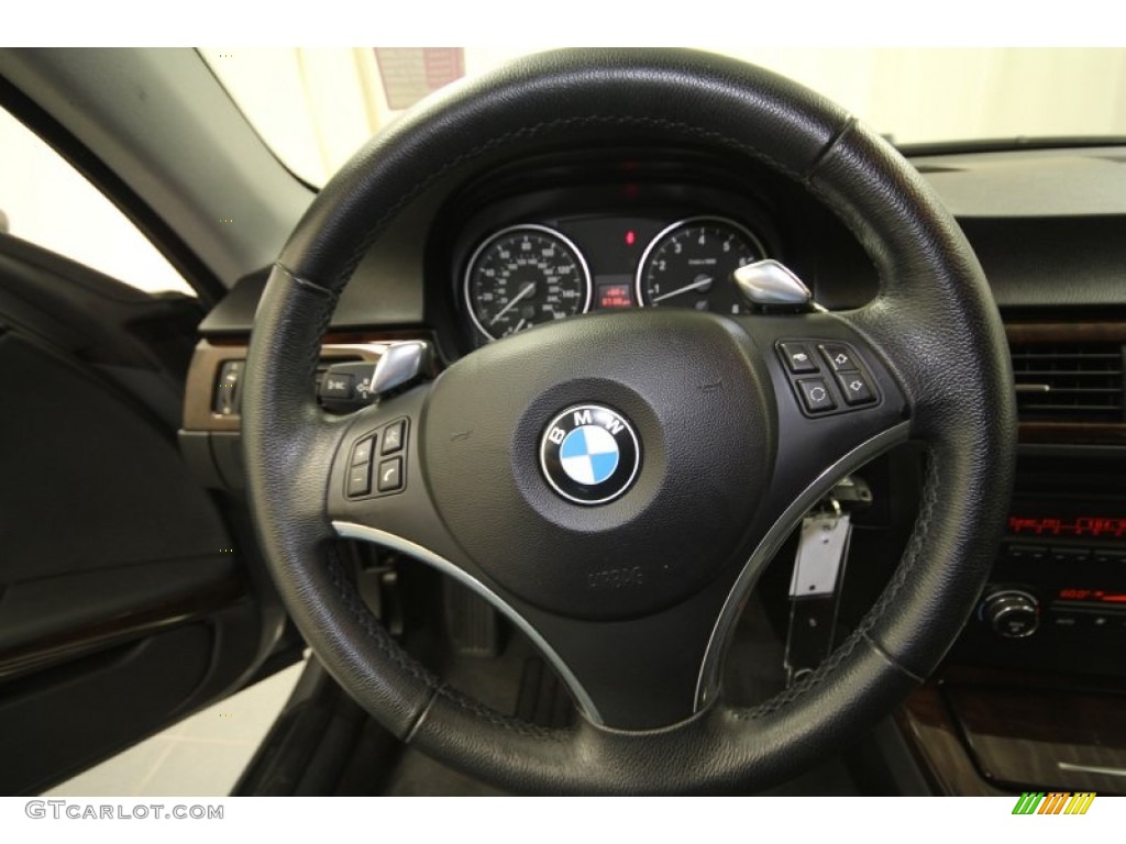 2009 BMW 3 Series 328i Coupe Black Steering Wheel Photo #60560293