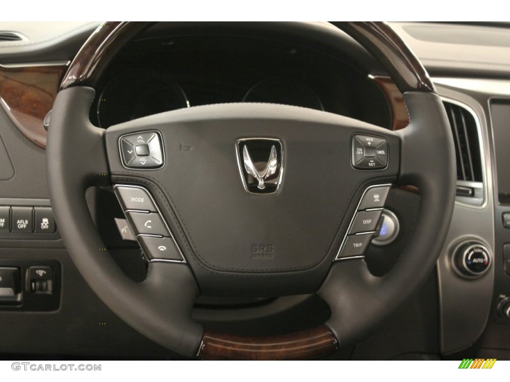 2011 Hyundai Equus Signature Jet Black Steering Wheel Photo #60564374