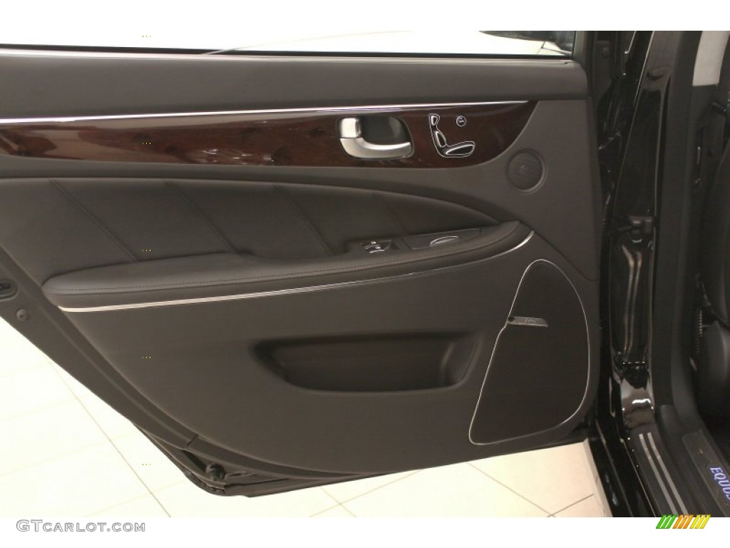 2011 Hyundai Equus Signature Jet Black Door Panel Photo #60564605