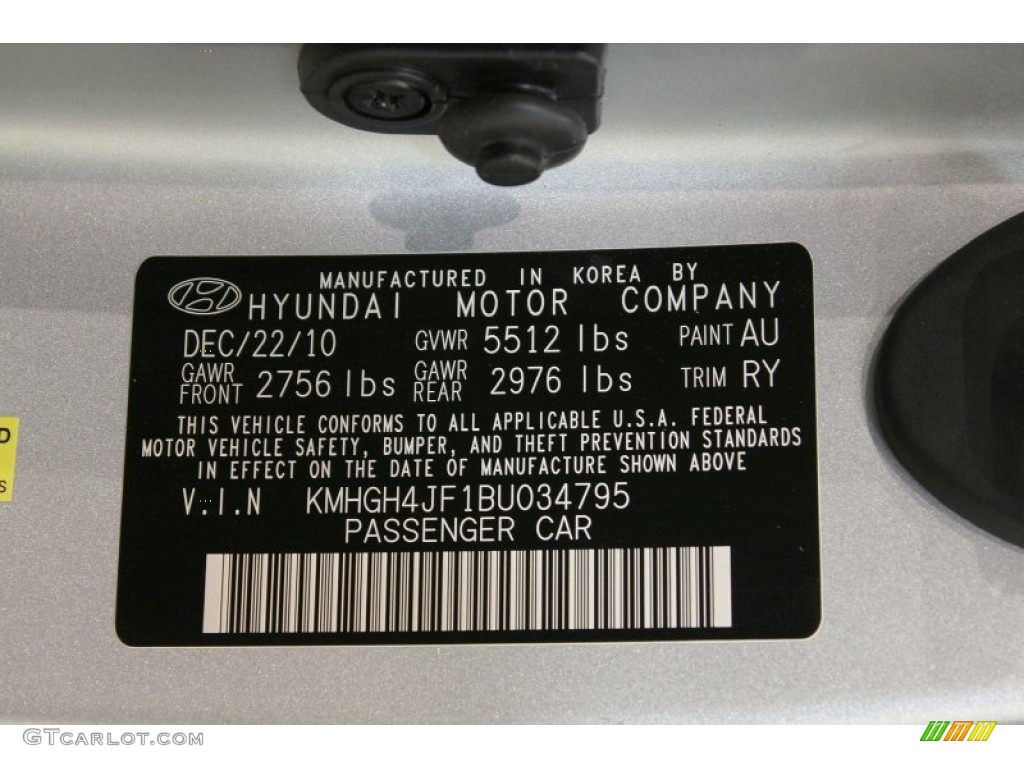 2011 Equus Color Code AU for Platinum Metallic Photo #60565324