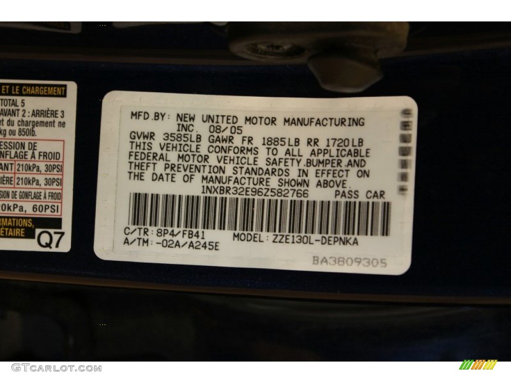 2006 Corolla LE - Indigo Ink Pearl / Beige photo #29