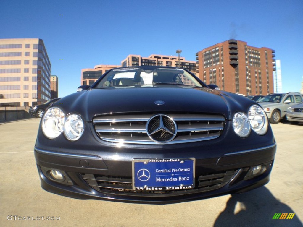 2009 CLK 350 Cabriolet - Majestic Black Metallic / Stone photo #3