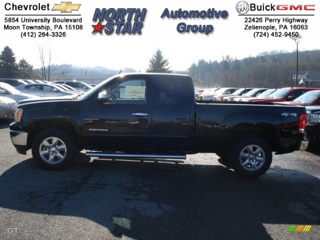 2012 Sierra 1500 SLE Extended Cab 4x4 - Onyx Black / Ebony photo #1
