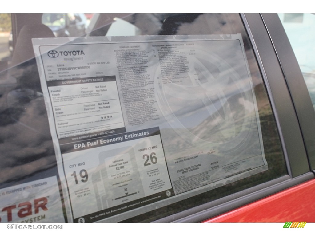 2012 Toyota RAV4 V6 Limited 4WD Window Sticker Photo #60576886