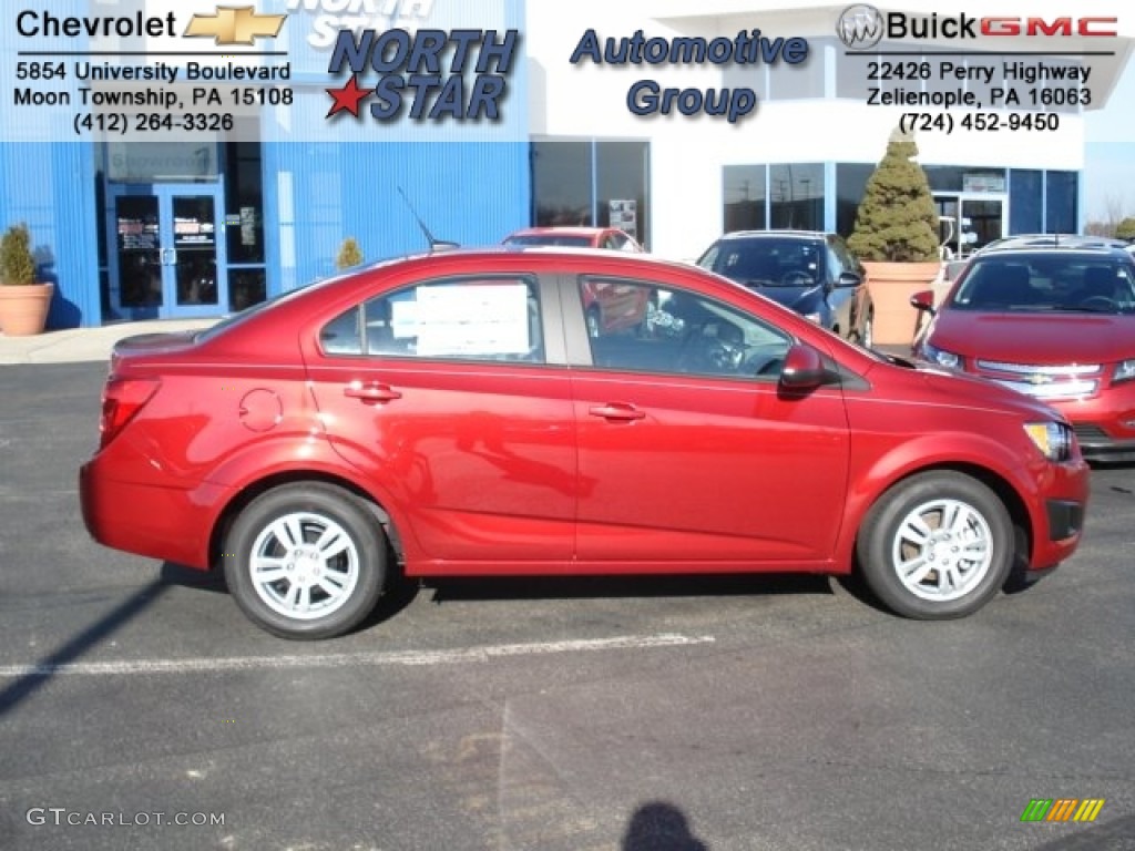 2012 Sonic LS Sedan - Crystal Red Tintcoat / Jet Black/Dark Titanium photo #1