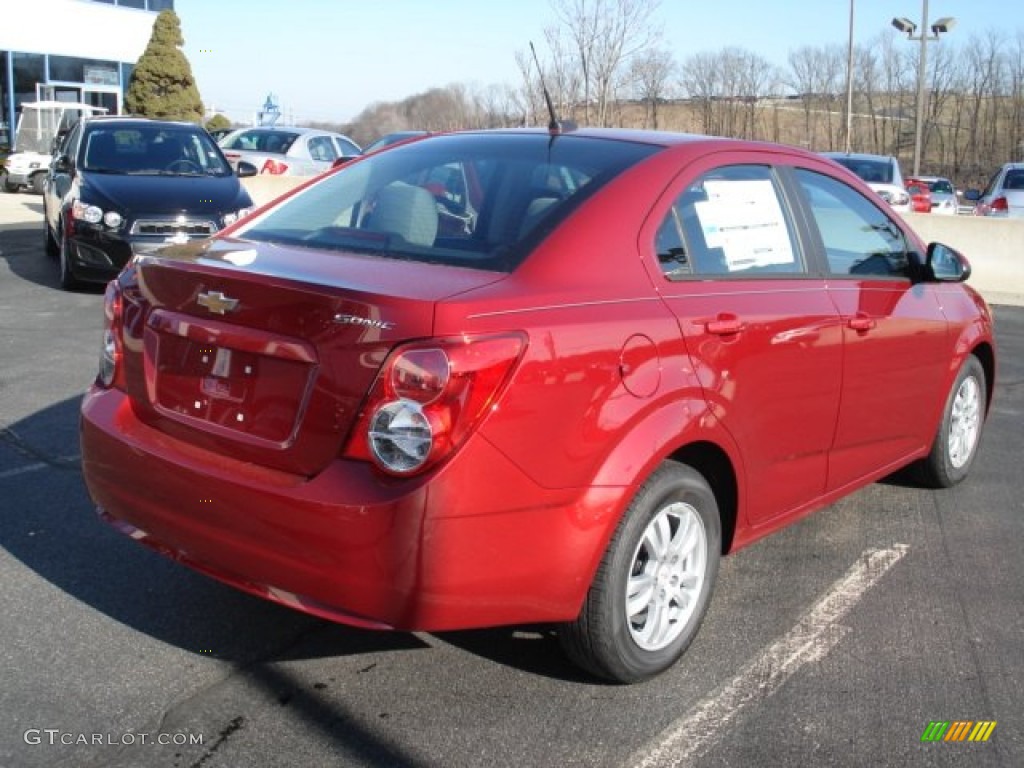 2012 Sonic LS Sedan - Crystal Red Tintcoat / Jet Black/Dark Titanium photo #8