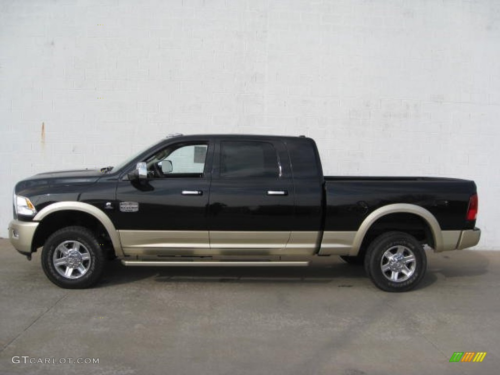 2011 Ram 2500 HD Laramie Longhorn Mega Cab 4x4 - Brilliant Black Crystal Pearl / Dark Slate Gray/Russet Brown photo #1