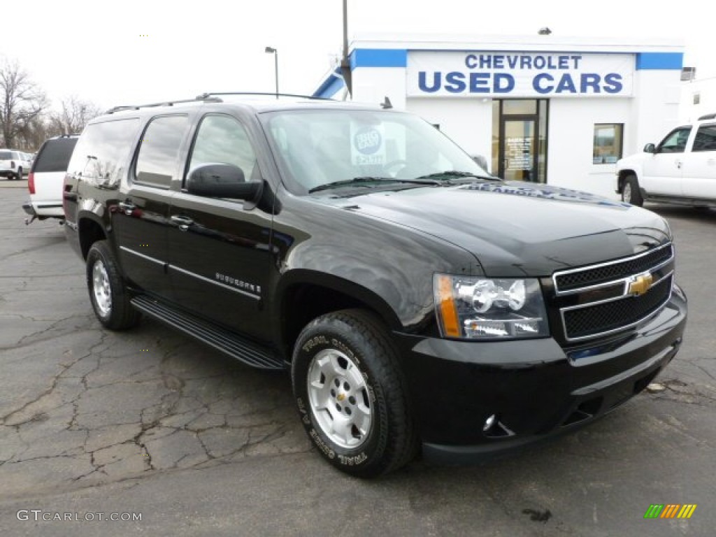 2008 Suburban 1500 LT 4x4 - Black / Light Cashmere/Ebony photo #1