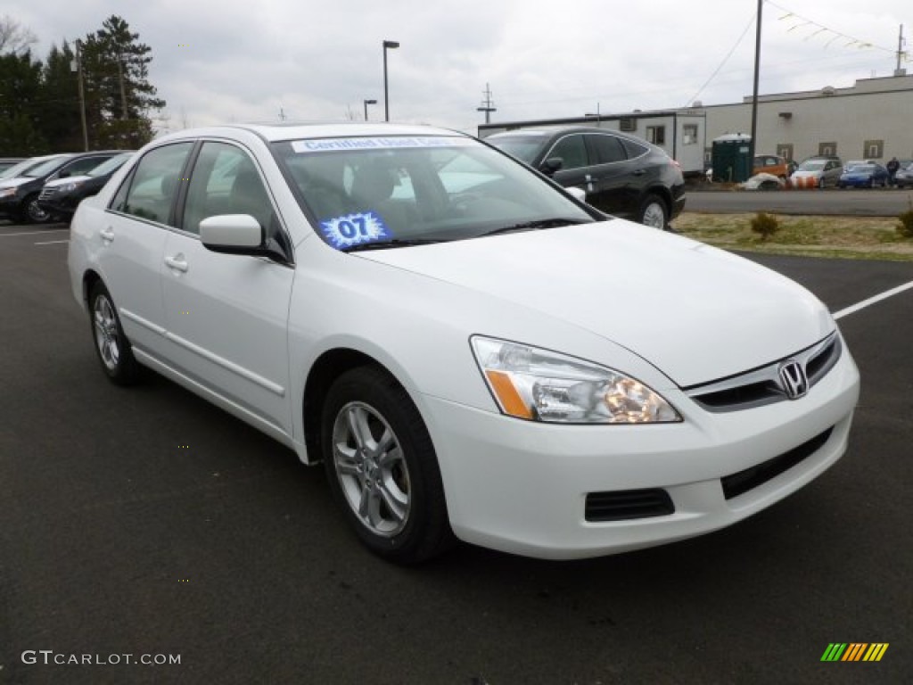 2007 Accord EX-L Sedan - Taffeta White / Ivory photo #1