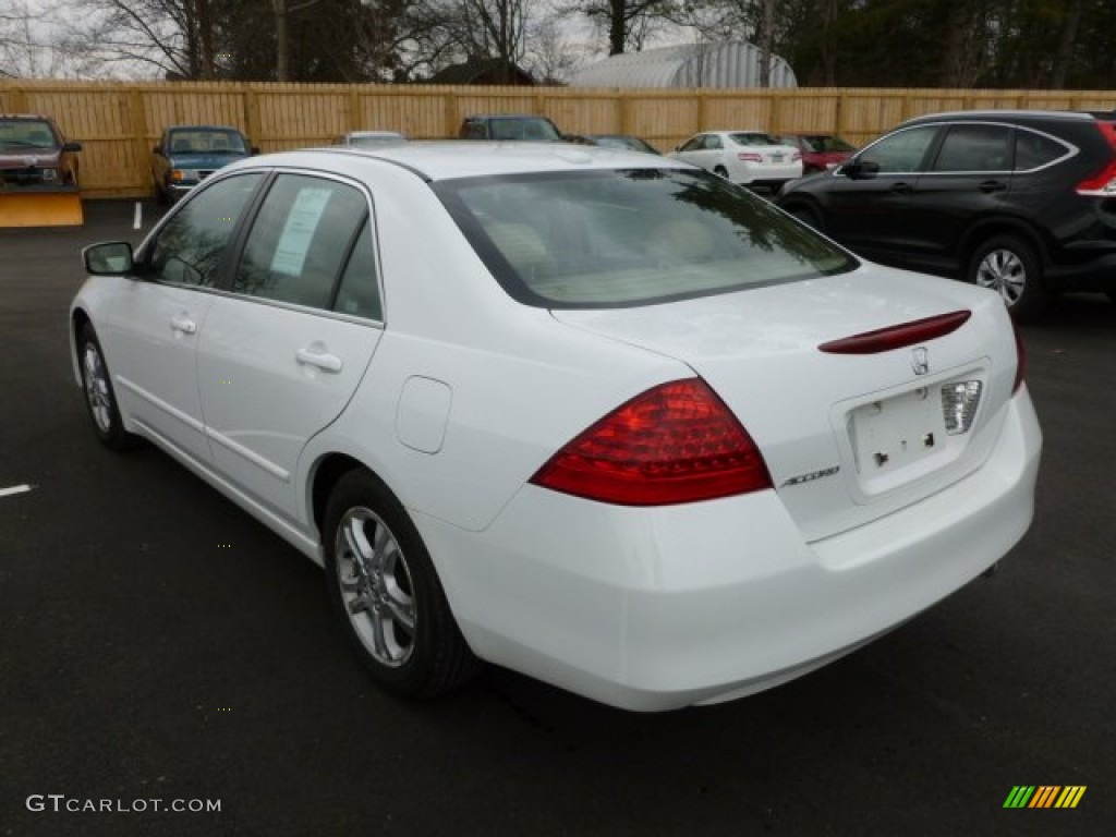 2007 Accord EX-L Sedan - Taffeta White / Ivory photo #5