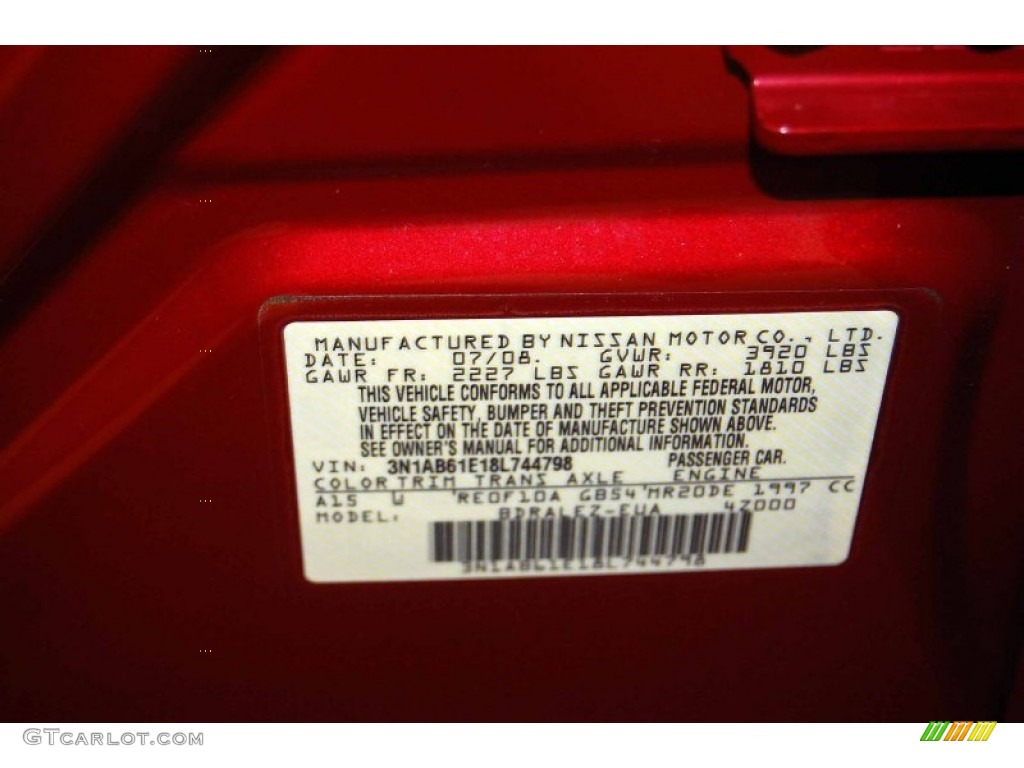 2008 Sentra Color Code A15 for Sonoma Sunset Photo #60583924
