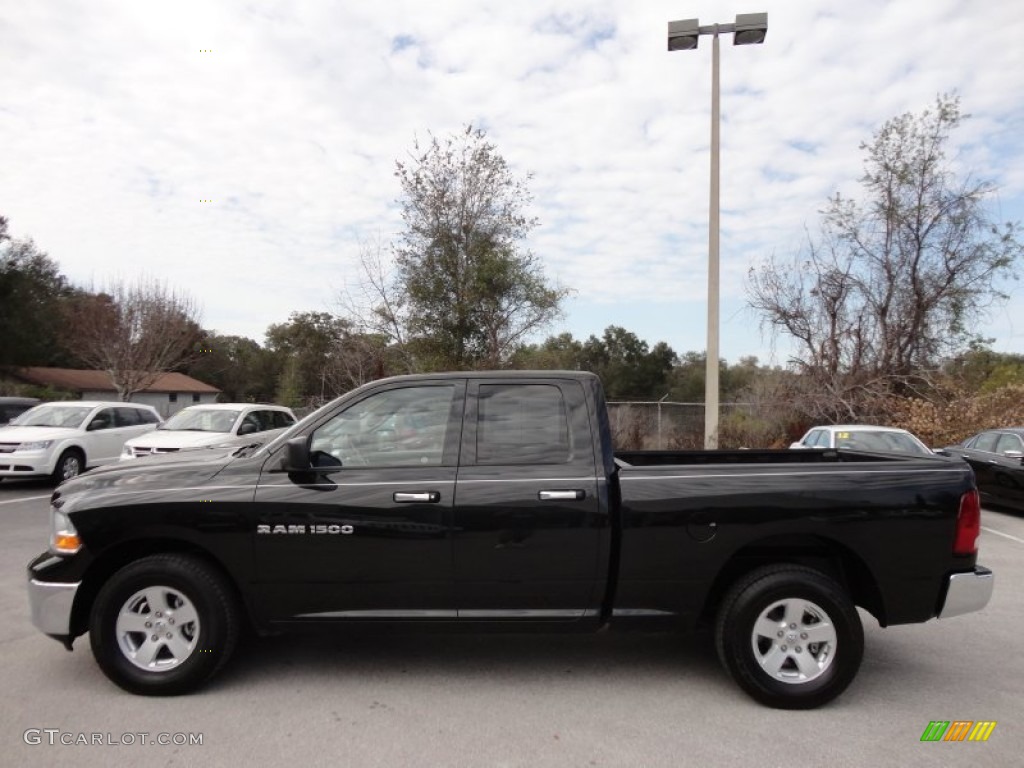 2011 Ram 1500 SLT Quad Cab - Brilliant Black Crystal Pearl / Dark Slate Gray/Medium Graystone photo #2