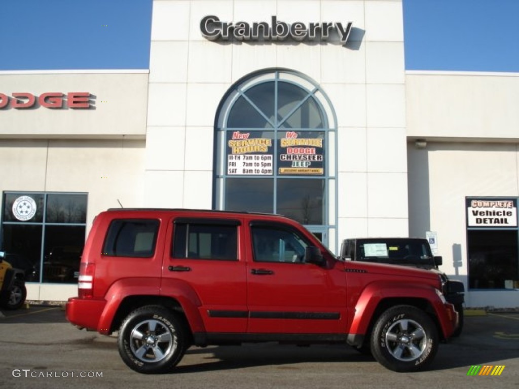 2008 Liberty Sport 4x4 - Inferno Red Crystal Pearl / Pastel Slate Gray photo #1