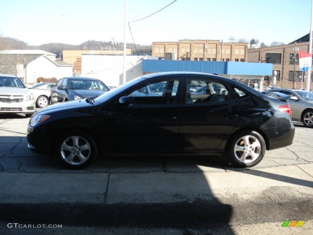 2009 Elantra SE Sedan - Black Pearl / Gray photo #5