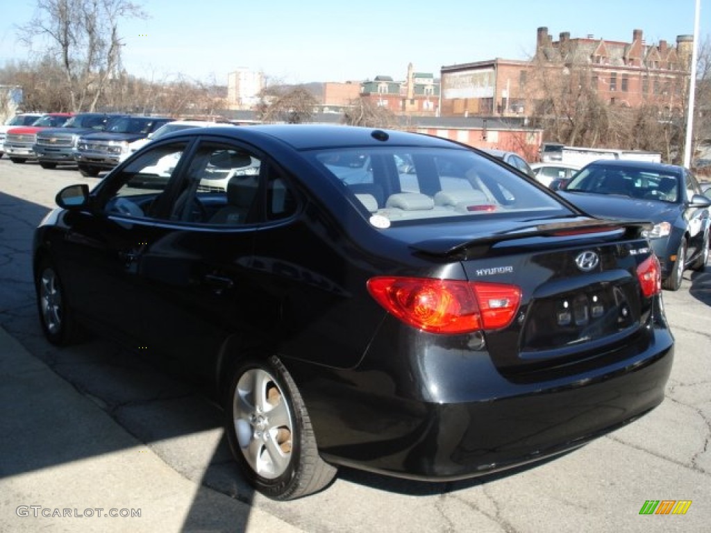 2009 Elantra SE Sedan - Black Pearl / Gray photo #6
