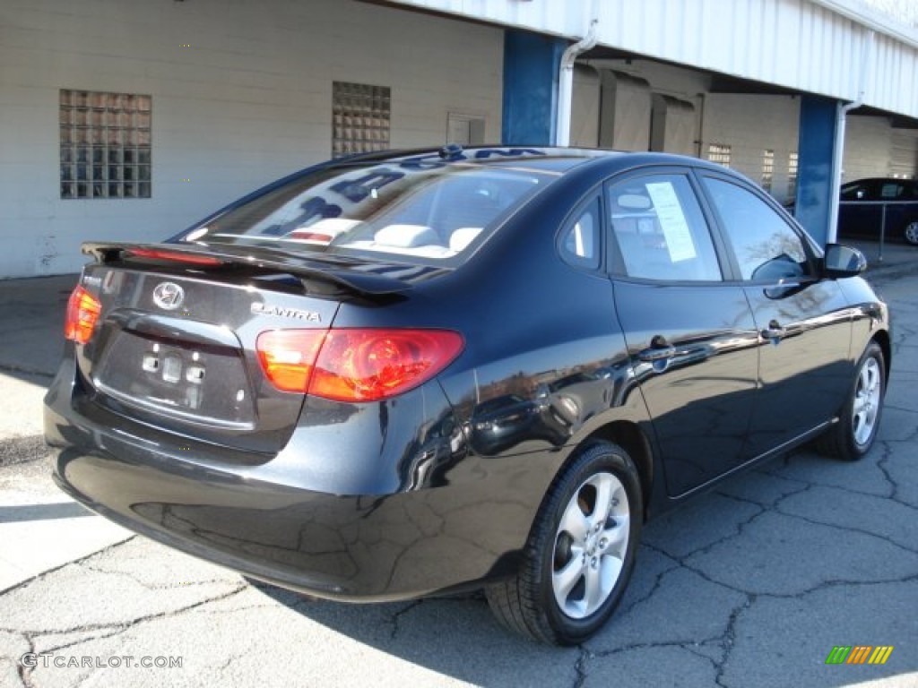 2009 Elantra SE Sedan - Black Pearl / Gray photo #8