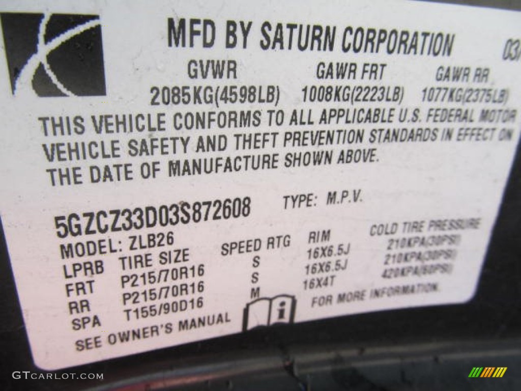 2003 VUE  - Orange / Light Tan photo #14
