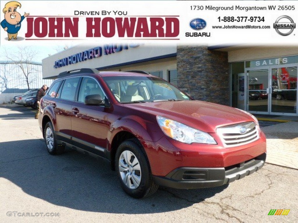 2011 Outback 2.5i Wagon - Ruby Red Pearl / Warm Ivory photo #1