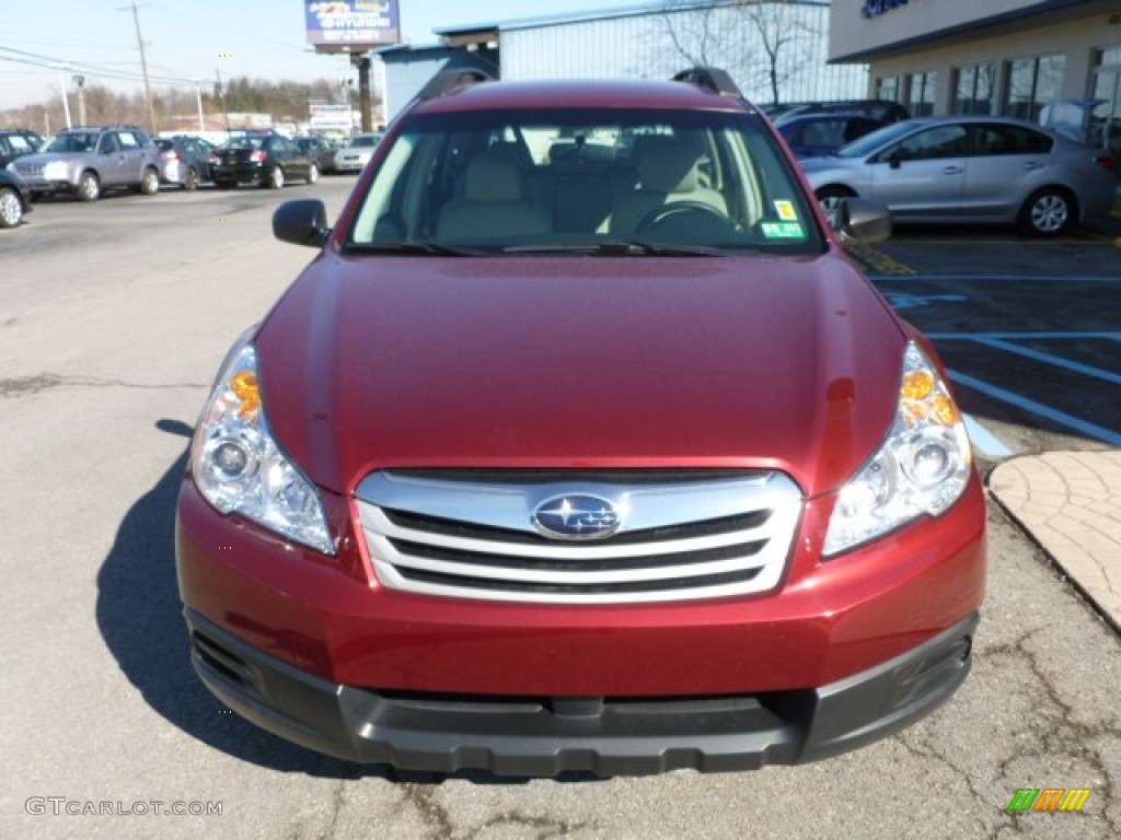 2011 Outback 2.5i Wagon - Ruby Red Pearl / Warm Ivory photo #2