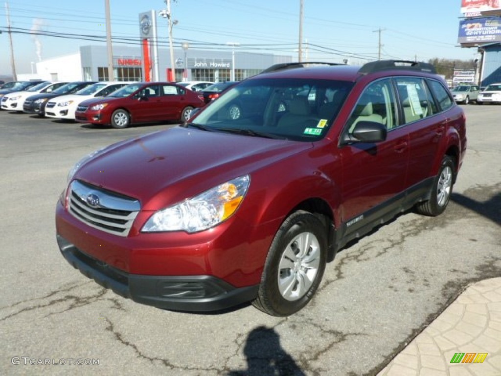 2011 Outback 2.5i Wagon - Ruby Red Pearl / Warm Ivory photo #7