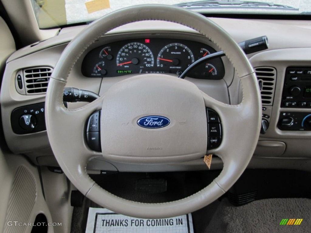 2003 Ford F150 XLT SuperCab 4x4 Medium Parchment Beige Steering Wheel Photo #60590349