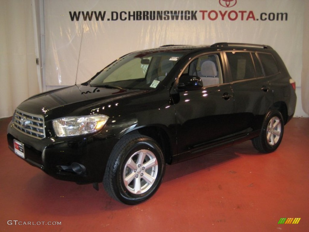 2009 Highlander V6 4WD - Black / Sand Beige photo #1