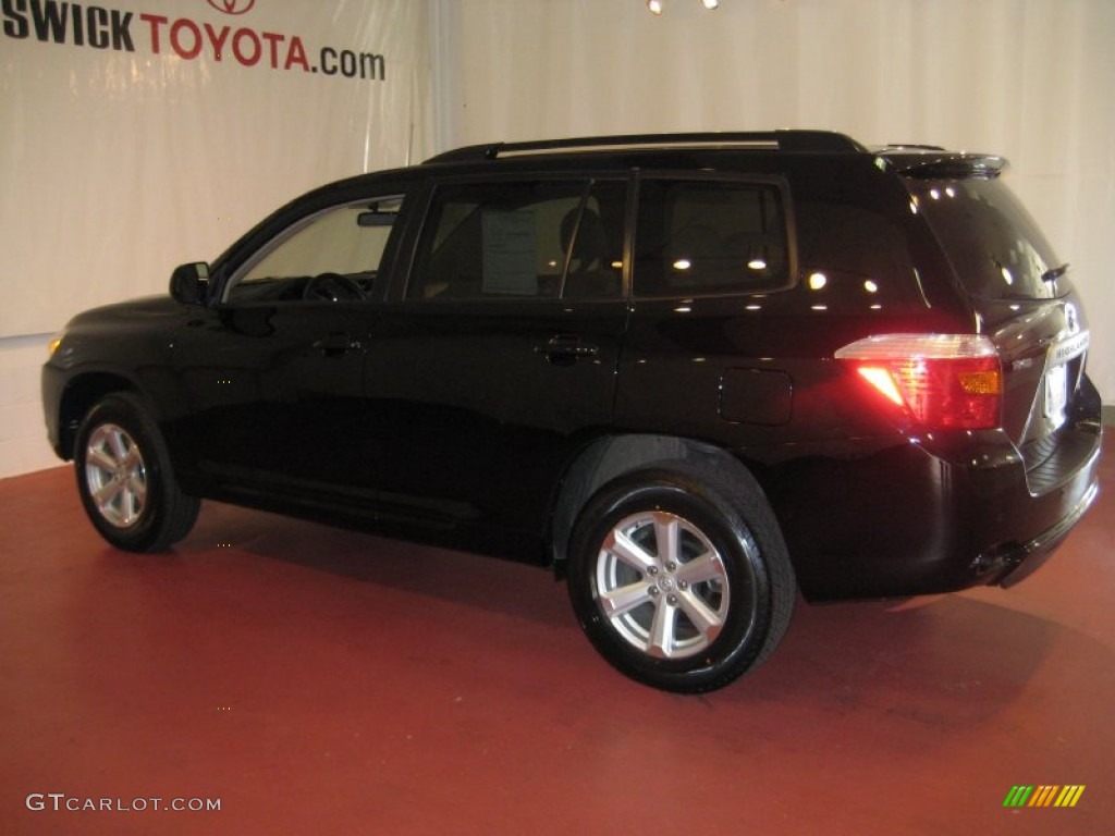 2009 Highlander V6 4WD - Black / Sand Beige photo #8