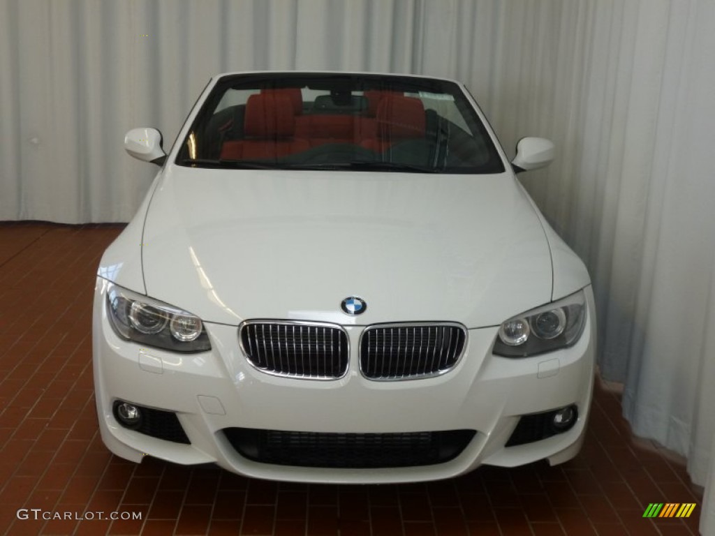 2012 3 Series 335i Convertible - Alpine White / Coral Red/Black photo #3