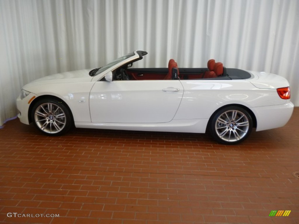 2012 3 Series 335i Convertible - Alpine White / Coral Red/Black photo #5