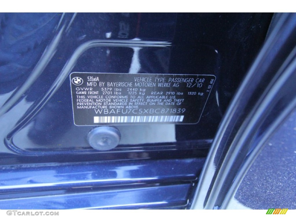 2011 5 Series 535i xDrive Sedan - Imperial Blue Metallic / Oyster/Black photo #18