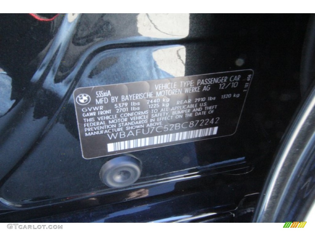 2011 5 Series 535i xDrive Sedan - Black Sapphire Metallic / Oyster/Black photo #18