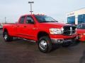 2007 Flame Red Dodge Ram 3500 SLT Quad Cab 4x4 Dually  photo #4