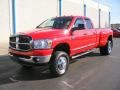 2007 Flame Red Dodge Ram 3500 SLT Quad Cab 4x4 Dually  photo #7