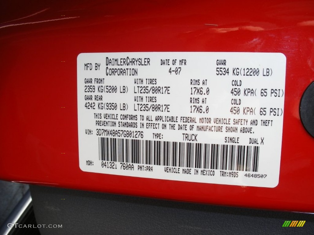 2007 Ram 3500 SLT Quad Cab 4x4 Dually - Flame Red / Medium Slate Gray photo #49