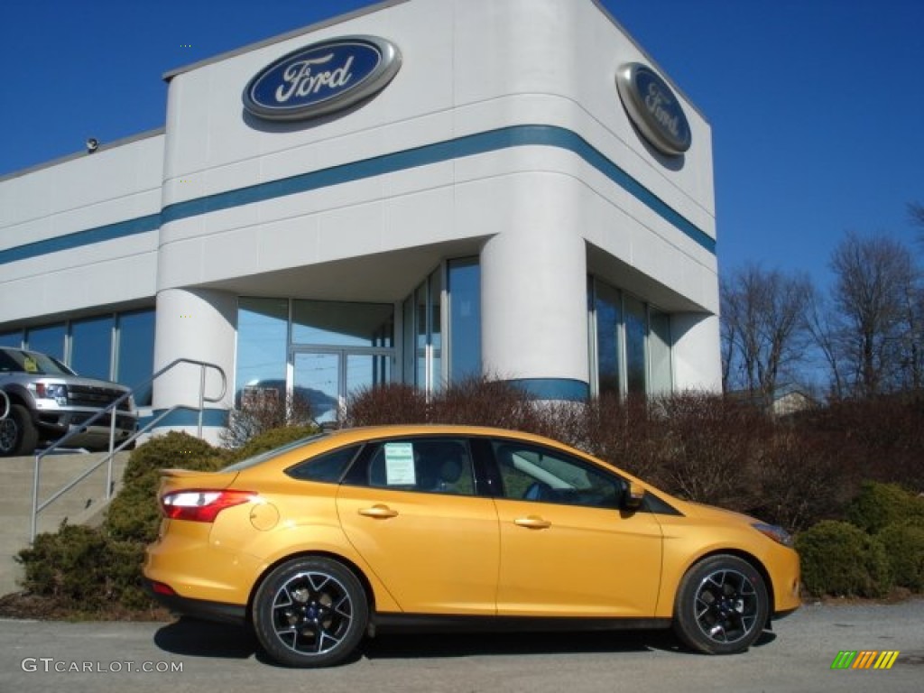 Yellow Blaze Tricoat Metallic Ford Focus