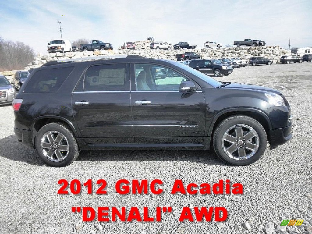 2012 Acadia Denali AWD - Carbon Black Metallic / Cashmere photo #1
