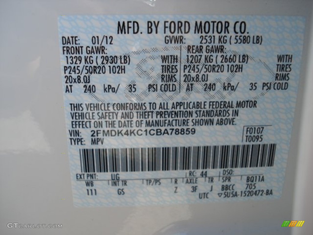 2012 Edge Limited AWD - White Platinum Metallic Tri-Coat / Sienna photo #20