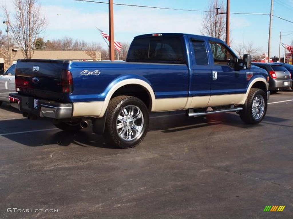 Dark Blue Pearl Metallic 2008 Ford F250 Super Duty Lariat SuperCab 4x4 Exterior Photo #60600620