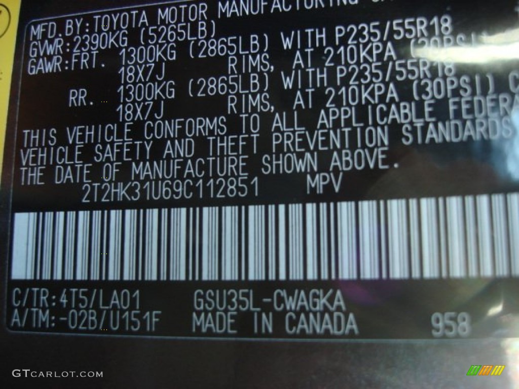 2009 RX Color Code 4T5 for Truffle Mica Photo #60603950