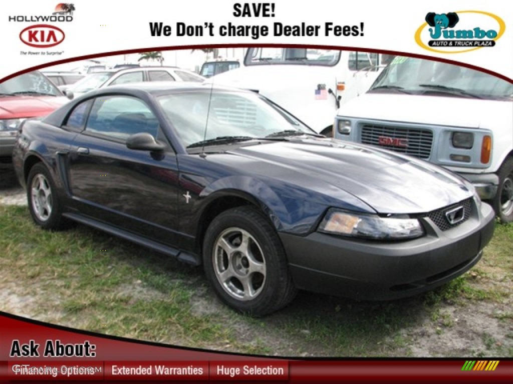 2003 Mustang V6 Coupe - True Blue Metallic / Dark Charcoal photo #1