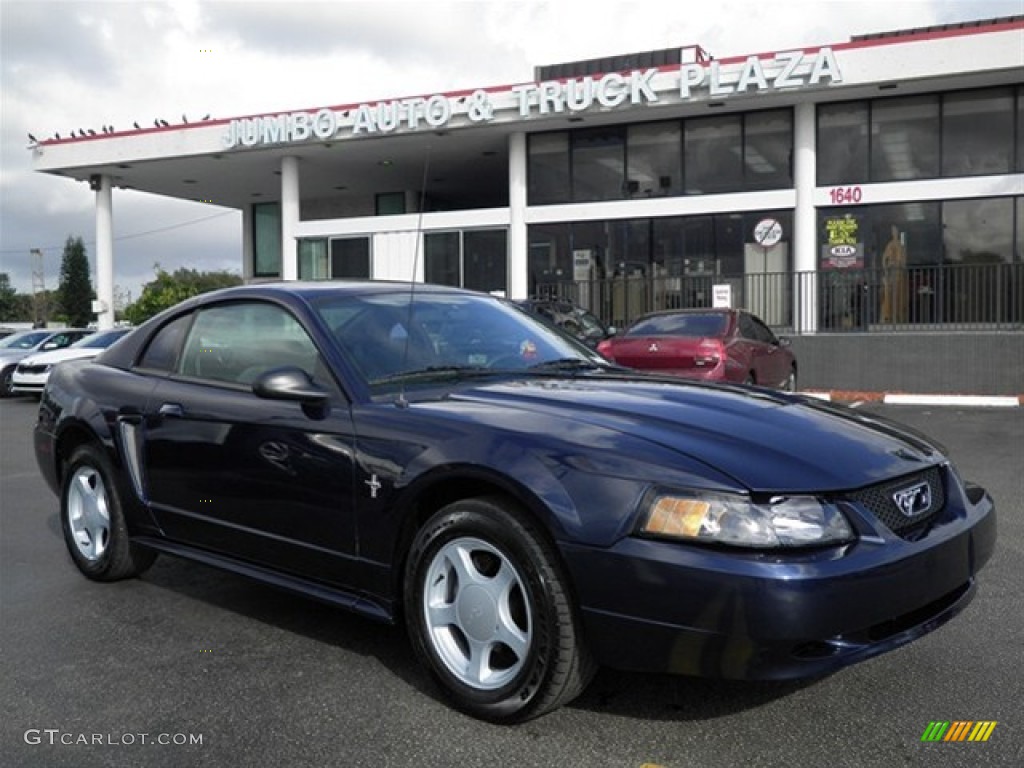2003 Mustang V6 Coupe - True Blue Metallic / Dark Charcoal photo #2