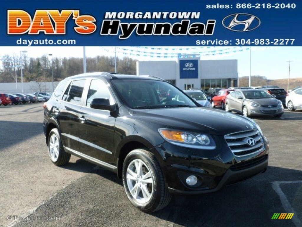 2012 Santa Fe Limited V6 AWD - Twilight Black / Cocoa Black photo #1