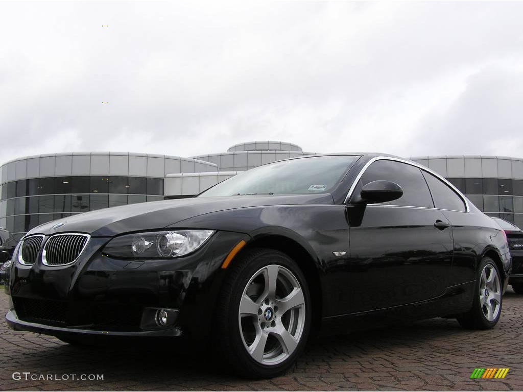 2007 3 Series 328i Coupe - Jet Black / Cream Beige photo #8