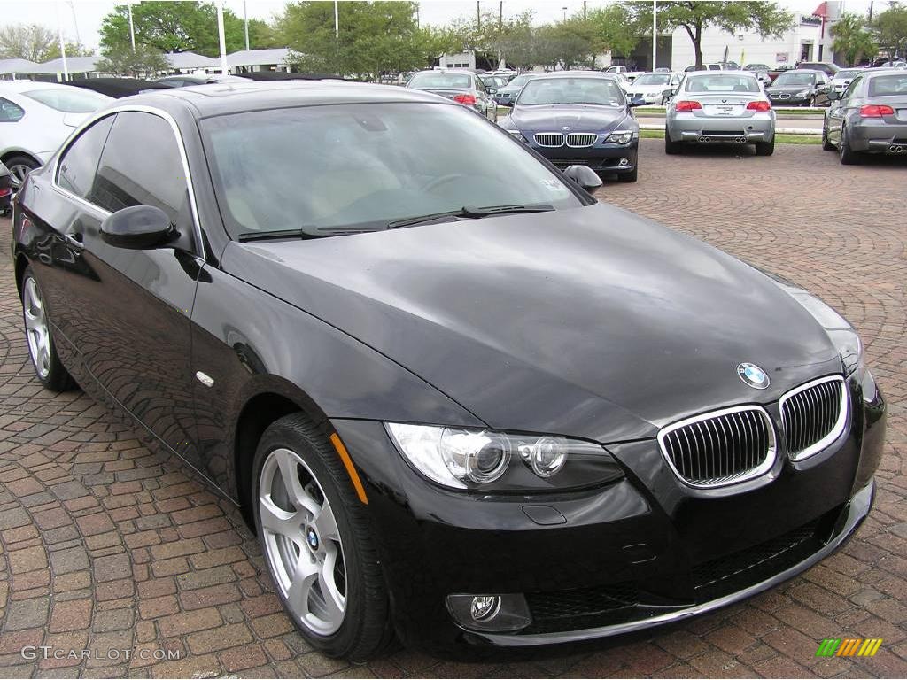 2007 3 Series 328i Coupe - Jet Black / Cream Beige photo #14